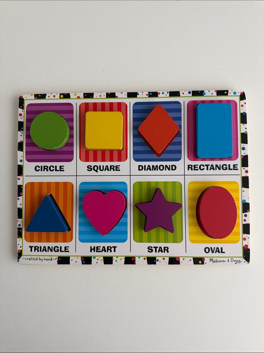 Melissa & Doug - Fresh Start Chunky Wood Puzzle - Shapes - Ages 2+ - Colorful
